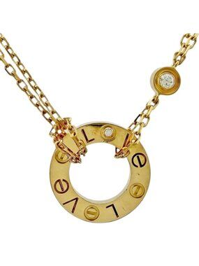 Cartier Love Circle Necklace 18k Gold Diamond